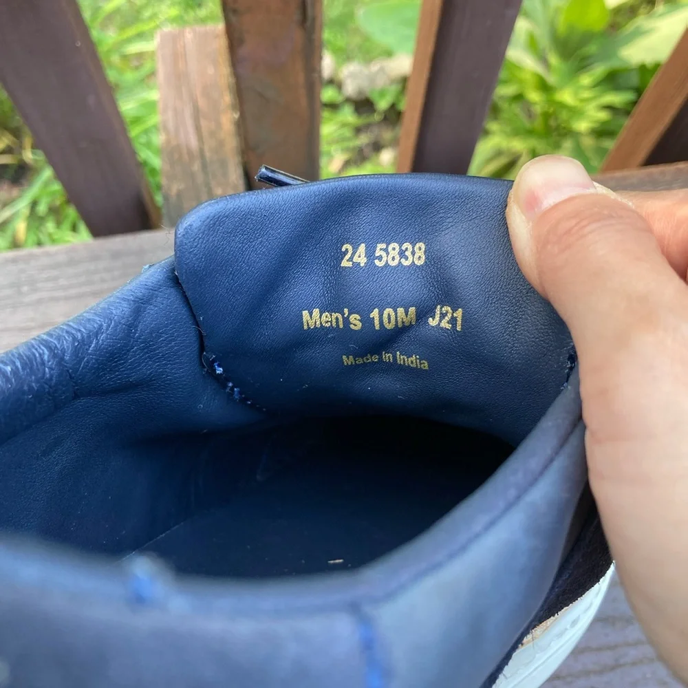 Johnston & Murphy Mens Casey U-Throat Navy Sheepskin/English Suede Sneakers 10M - Picture 8 of 11